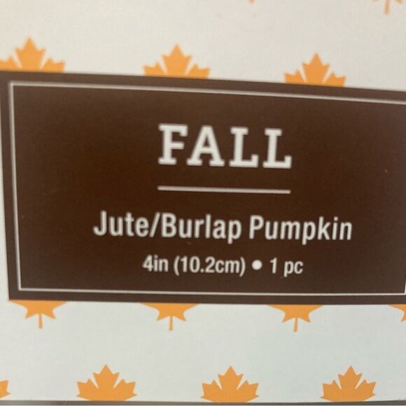 NEW 4" SET OF 3 FALL FARMHOUSE JUTE BURLAP DECOR PUMPKINS Table Centerpiece - Picture 4 of 5